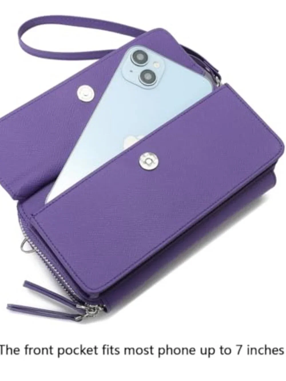 RFID Crossbody Wallet Wristlet Purse with Phone Pocket Vegan Leather